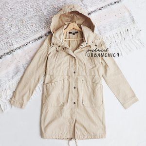 DKNY Hooded Anorak Twill Jacket Rain Coat size M